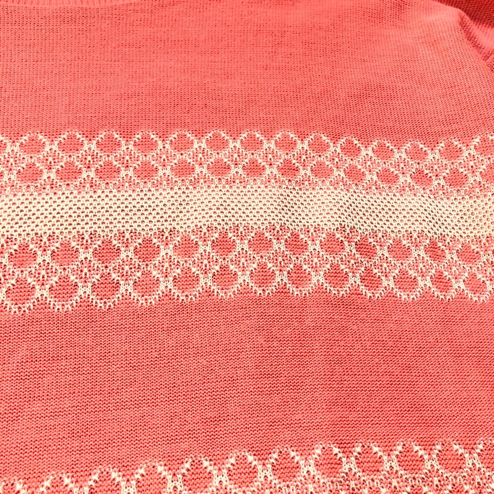 One A Coral and Cream Crew Neck Sweater - Picture 2 of 8